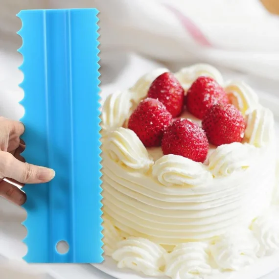 4PCS/Set Plastic Double Sided Tooth Cake Scraper Pattern Cream Scraper DIY Baking Tools Baking Accessories - Image 4