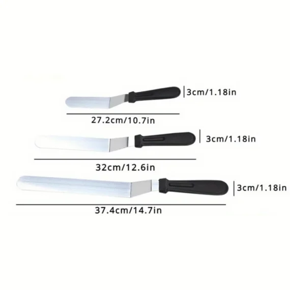 Icing Spatula Angled Stainless Steel Palette Knife Curved Offset Blade Professional Frost Cream Spatula For Cake Pastry Baking - Image 10