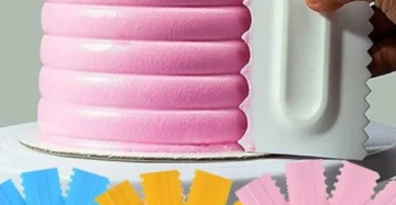 4PCS/Set Plastic Double Sided Tooth Cake Scraper Pattern Cream Scraper DIY Baking Tools Baking Accessories