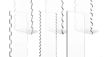 2pcs Acrylic Cake Scraper Set Decorating Contour Stripe Cake Comb Saw Tooth Smoother Buttercream Frosting Scraper cake tools