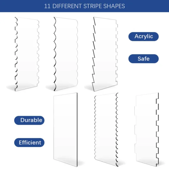 2pcs Acrylic Cake Scraper Set Decorating Contour Stripe Cake Comb Saw Tooth Smoother Buttercream Frosting Scraper cake tools - Image 2