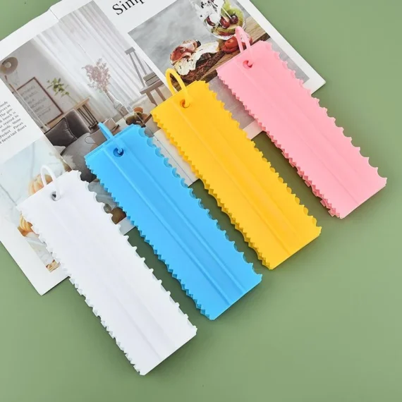 4PCS/Set Plastic Double Sided Tooth Cake Scraper Pattern Cream Scraper DIY Baking Tools Baking Accessories - Image 5