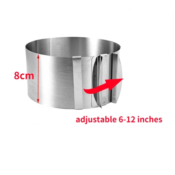 430 Stainless Steel 6-30cm Telescopic Mousse Ring Circle Mold Rustproof Adjustable With Scale Heightened Cake Rings For Baking - Image 7