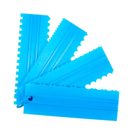 4PCS/Set Plastic Double Sided Tooth Cake Scraper Pattern Cream Scraper DIY Baking Tools Baking Accessories - Image 3