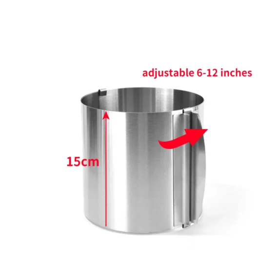 430 Stainless Steel 6-30cm Telescopic Mousse Ring Circle Mold Rustproof Adjustable With Scale Heightened Cake Rings For Baking - Image 9