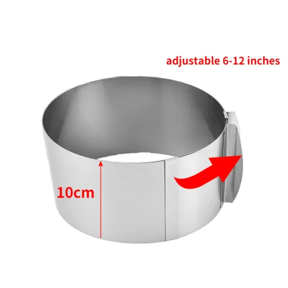 430 Stainless Steel 6-30cm Telescopic Mousse Ring Circle Mold Rustproof Adjustable With Scale Heightened Cake Rings For Baking - Image 8