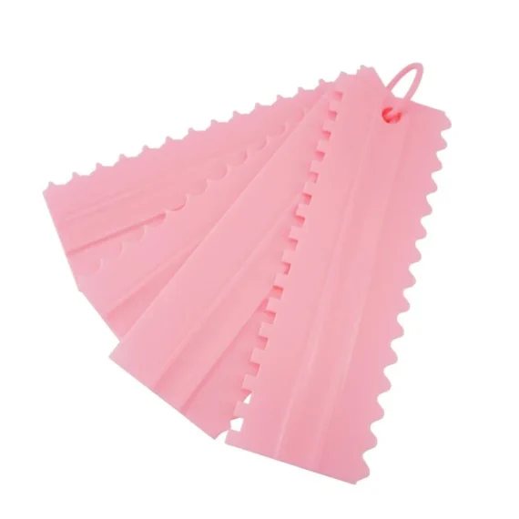 4PCS/Set Plastic Double Sided Tooth Cake Scraper Pattern Cream Scraper DIY Baking Tools Baking Accessories - Image 7