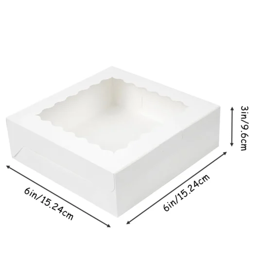 Multi pcs Cookie Boxes with Window White Treat Boxes Pie Boxes Pastry Boxes for Donuts, Chocolate Strawberries Birthday Party - Image 2