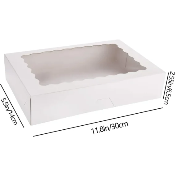 Multi Bakery Boxes with Window, Cookie Boxes, Auto-Popup Treat Boxes for Pies, Muffins, Donuts and Pastries，Gift for Mom(White) - Image 2
