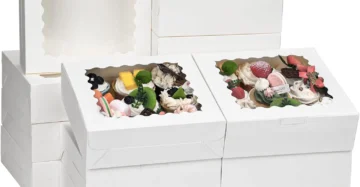 Multi pcs Cookie Boxes with Window White Treat Boxes Pie Boxes Pastry Boxes for Donuts, Chocolate Strawberries Birthday Party