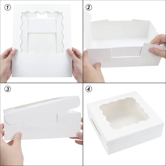 Multi pcs Cookie Boxes with Window White Treat Boxes Pie Boxes Pastry Boxes for Donuts, Chocolate Strawberries Birthday Party - Image 6
