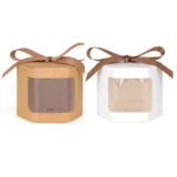 Open kraft paper gift box showing interior